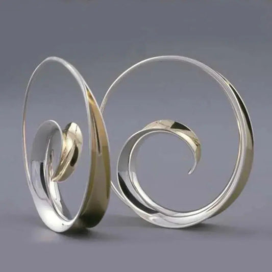 Vintage earrings with spiral waves | Sustainable Ocean-Inspired Jewelry
