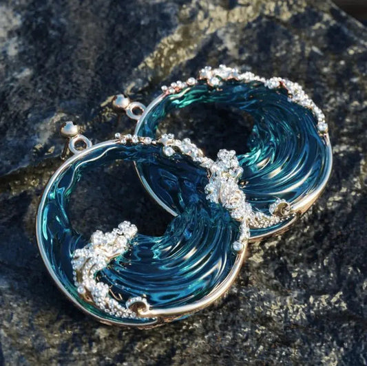 Vintage Round Ocean Earrings | Sustainable Ocean-Inspired Jewelry